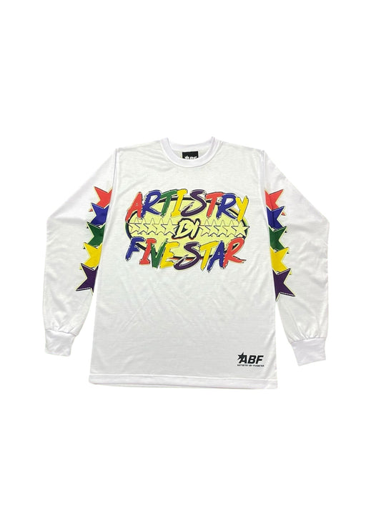 White “Puzzle Piece” Long Sleeve T-Shirt